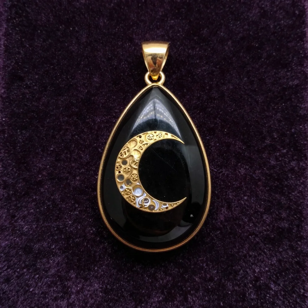 High Priestess Obsidian Pendant