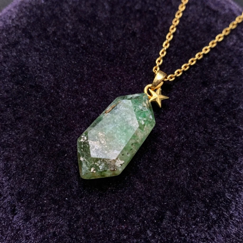 Raw Moldavite Tarot Charm Necklace