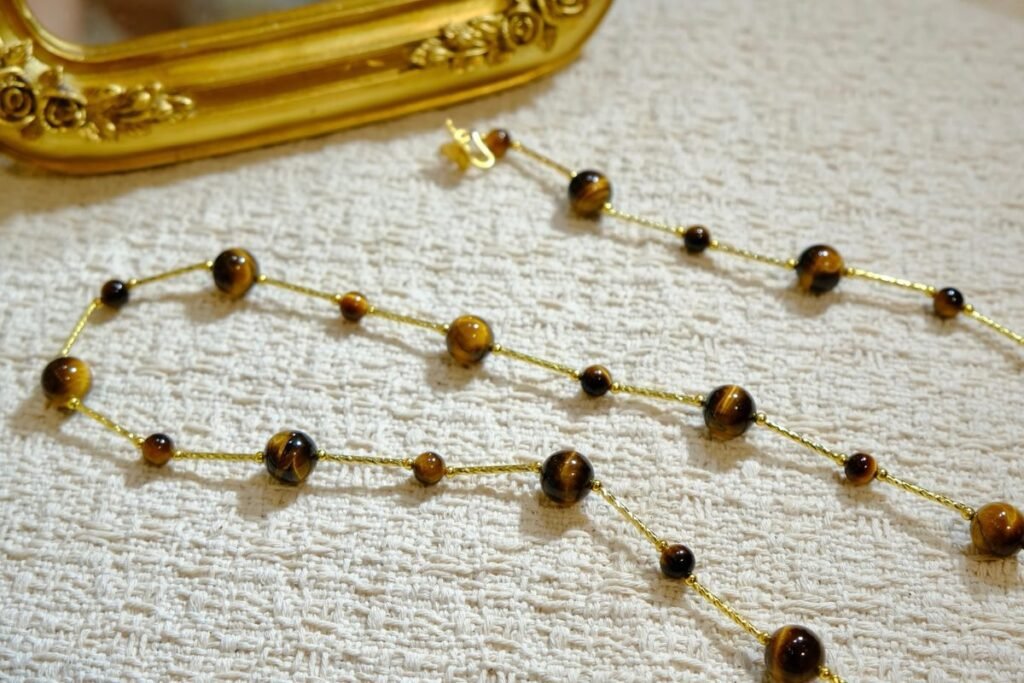 Citrine Necklace with Tiger Eye — Ref. 00019