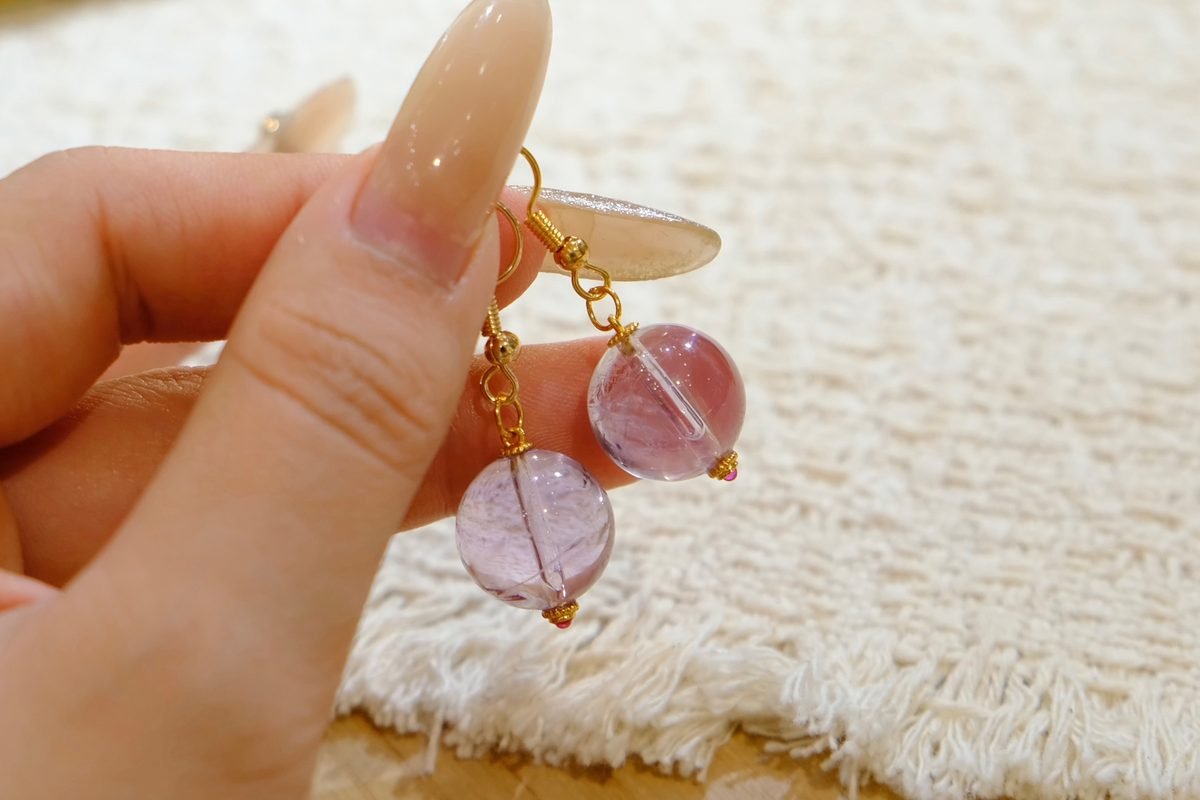 13mm Amethyst Earrings - Image 3