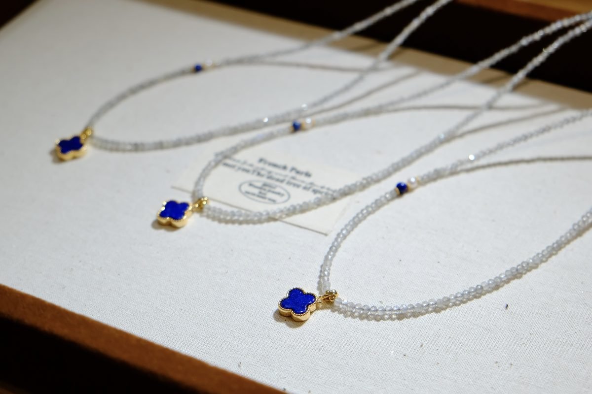 Rainbow Moonstone Necklace with Labradorite & Lapis Lazuli