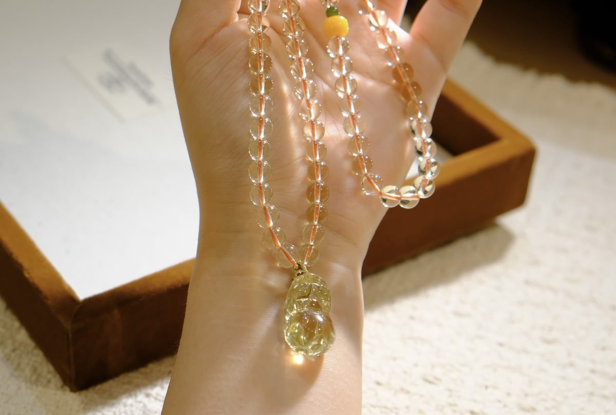 6mm Citrine Bracelet with Amber - Image 2
