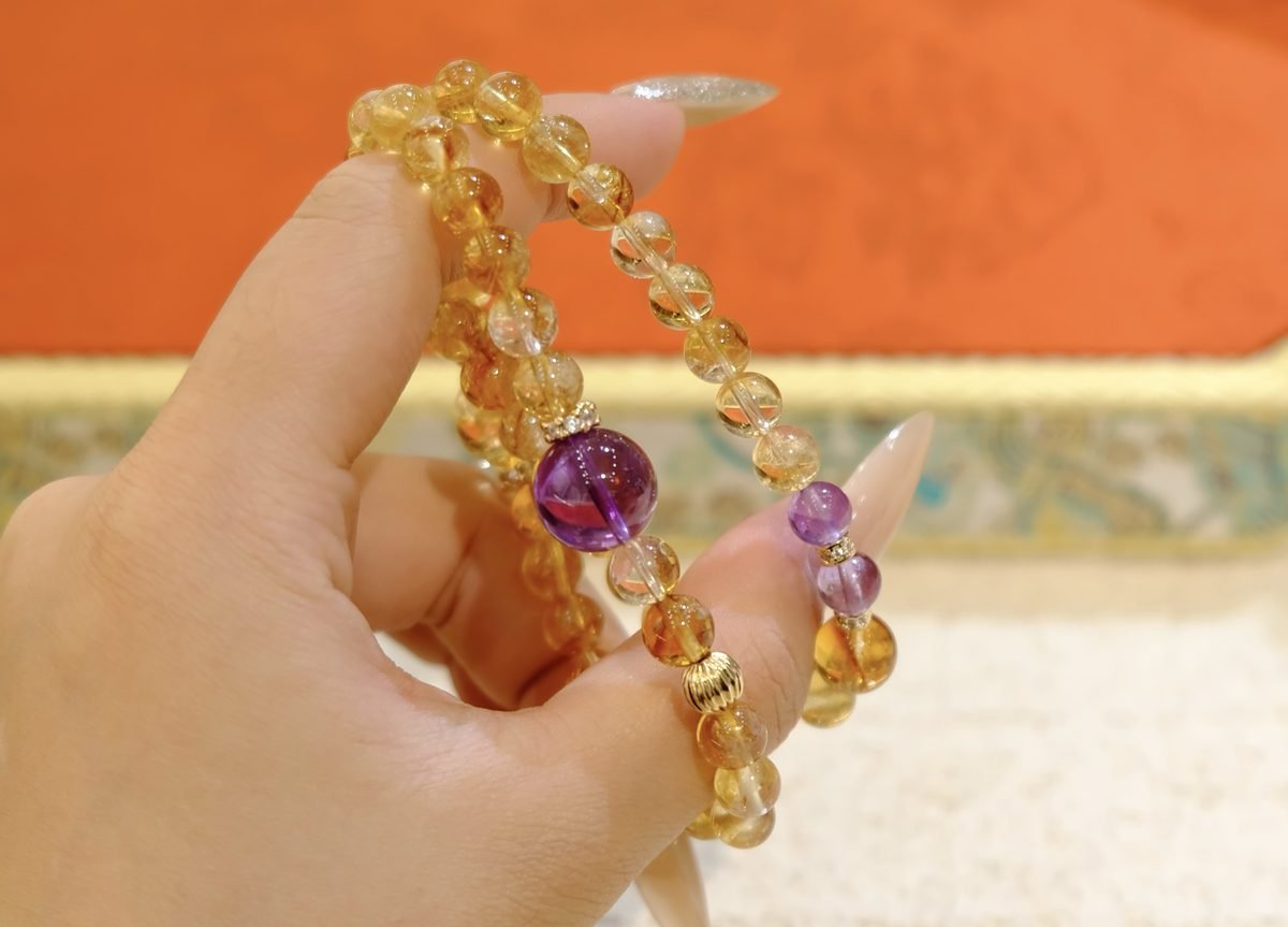6mm 7 Chakra Balancing Bracelet with Amethyst - Image 3