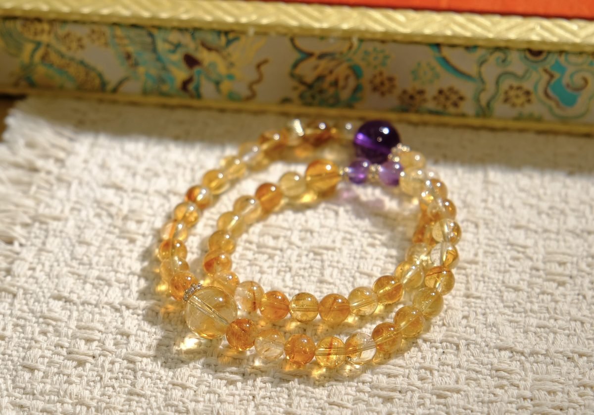 6mm 7 Chakra Balancing Bracelet with Amethyst - Image 6