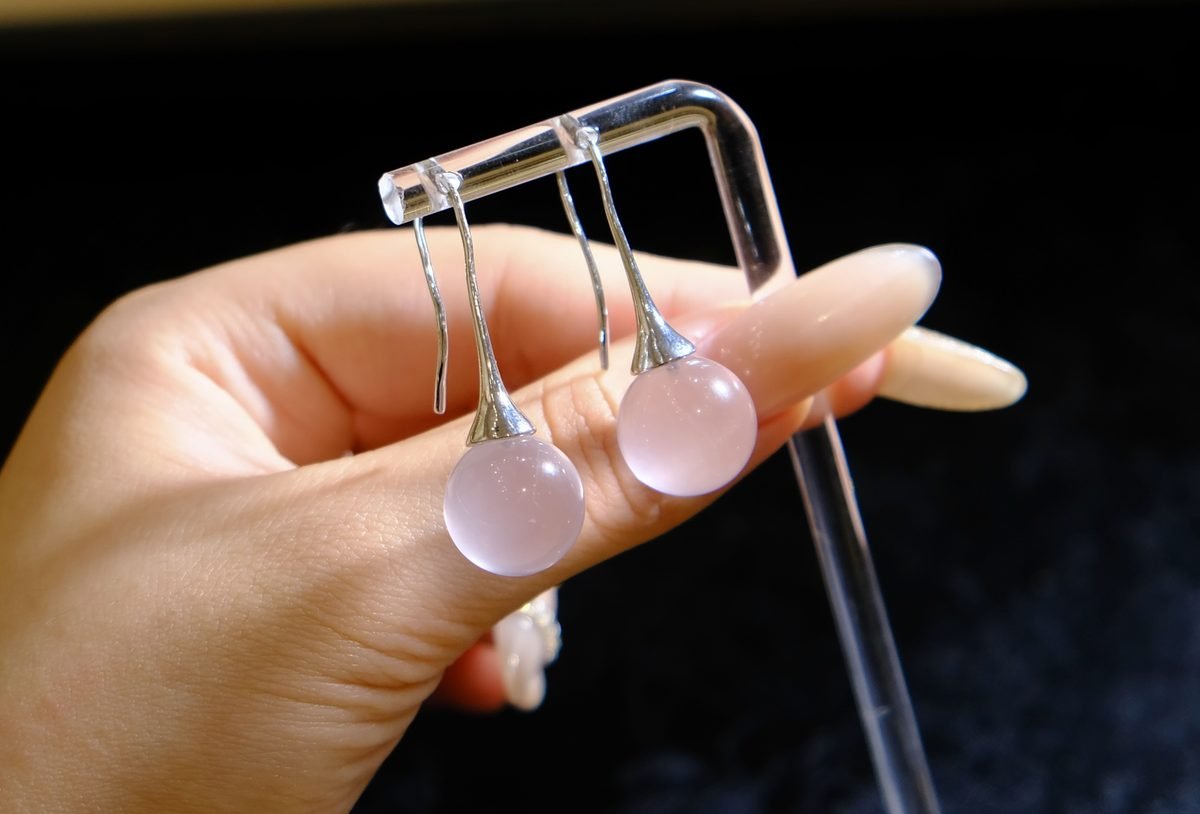 13mm Rose Quartz Earrings
