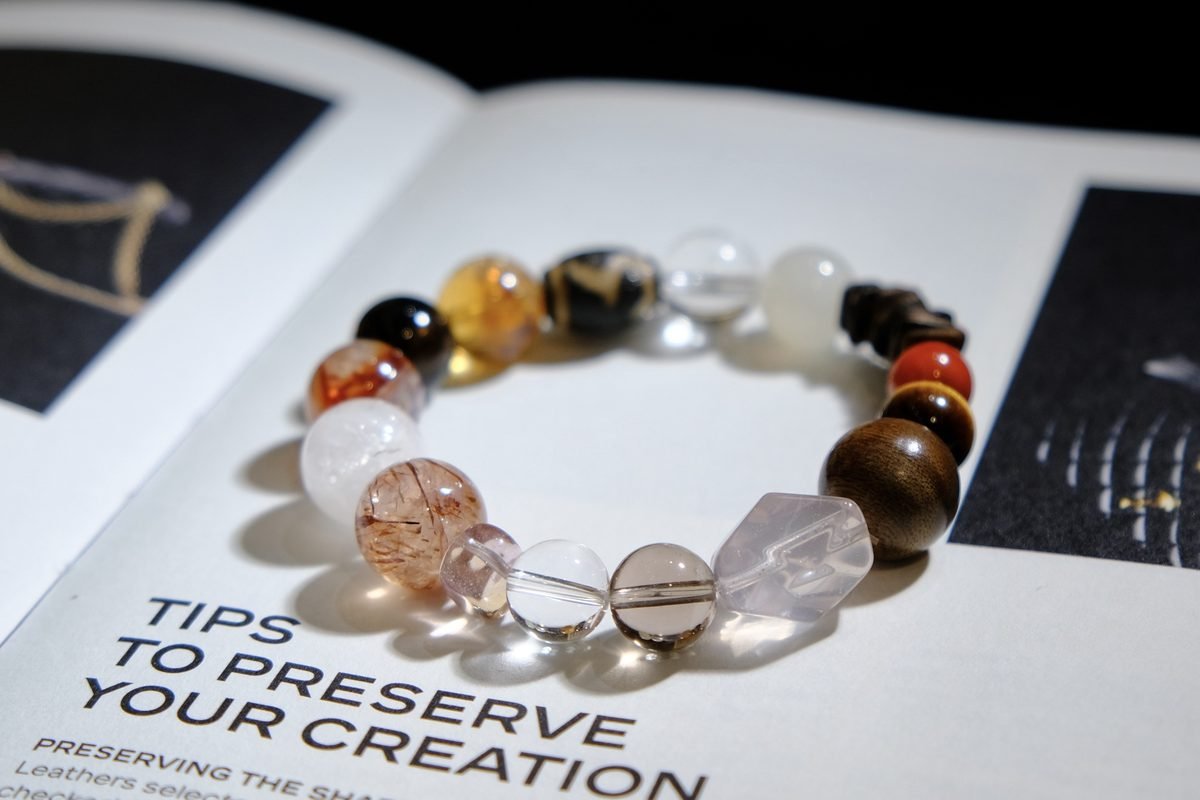 14mm 7 Chakra Balancing Bracelet with Red Agate
