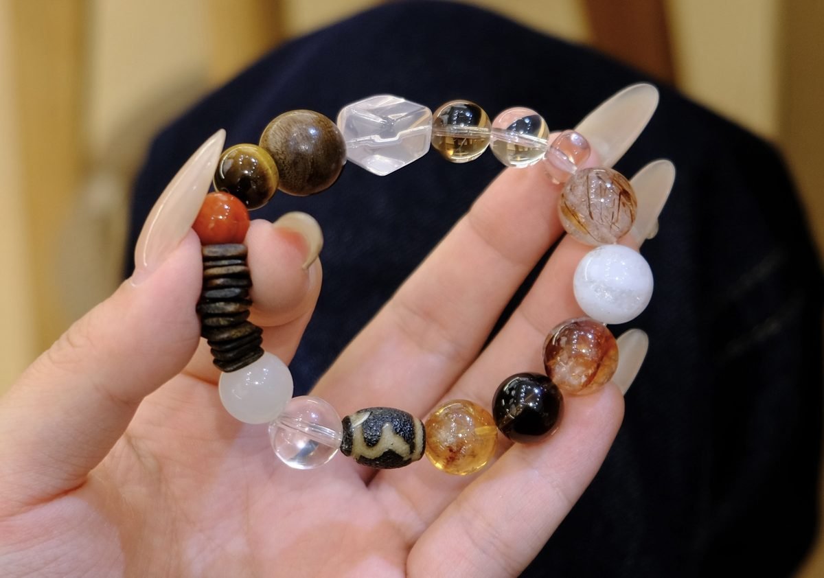 14mm 7 Chakra Balancing Bracelet with Red Agate - Image 2