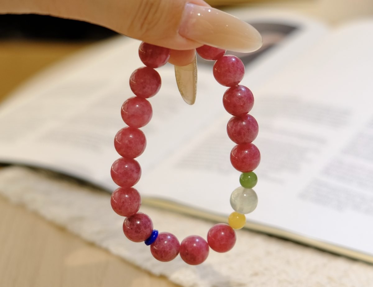 10mm Rose Quartz Bracelet with Prehnite - Image 5