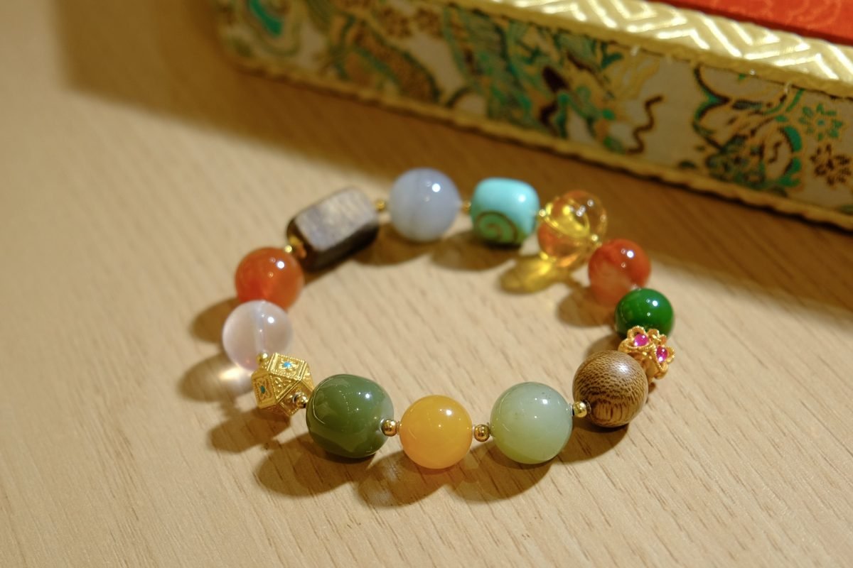 11mm 7 Chakra Balancing Bracelet with Agarwood