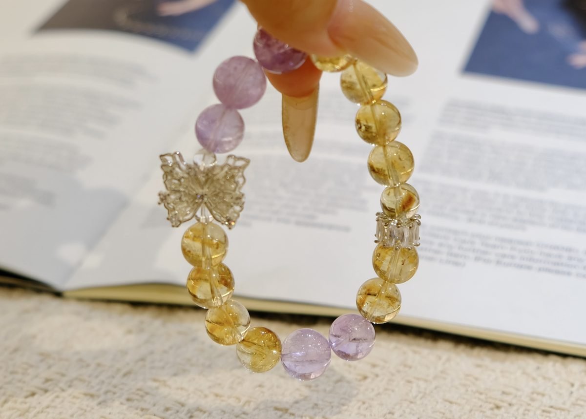11mm Citrine Bracelet with Amethyst - Image 5