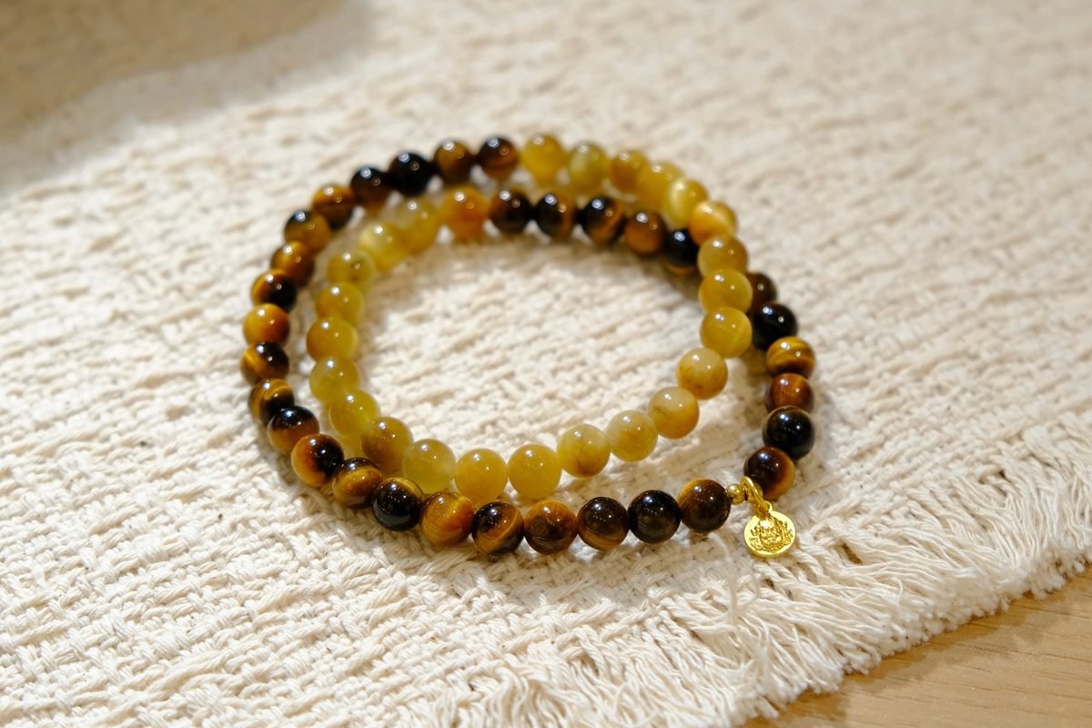 6mm Citrine Necklace with Tiger Eye