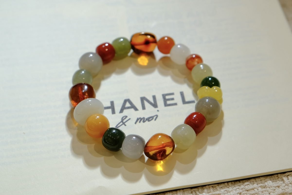 11mm 7 Chakra Balancing Bracelet with Jade & Red Agate