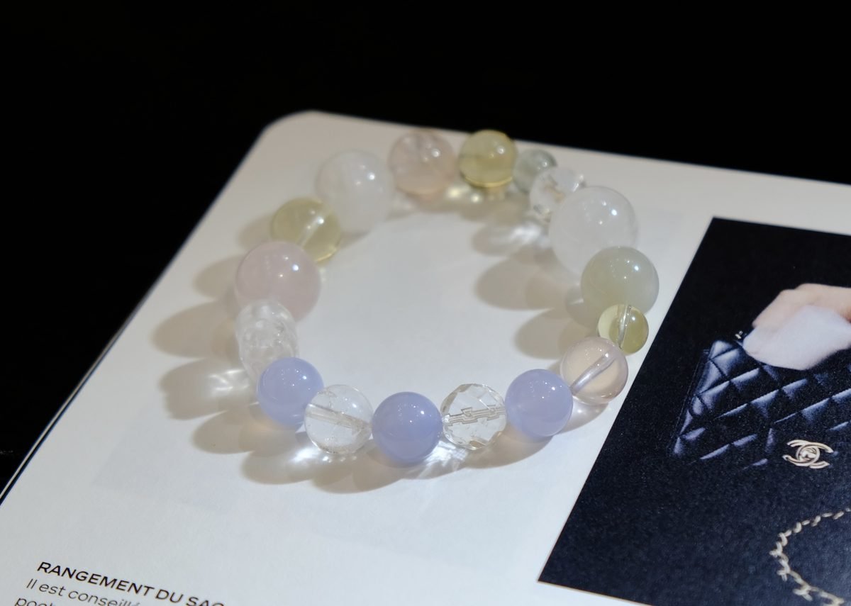 15mm 7 Chakra Balancing Bracelet with Rose Quartz