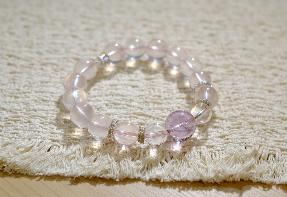 11mm Rose Quartz Bracelet with Amethyst