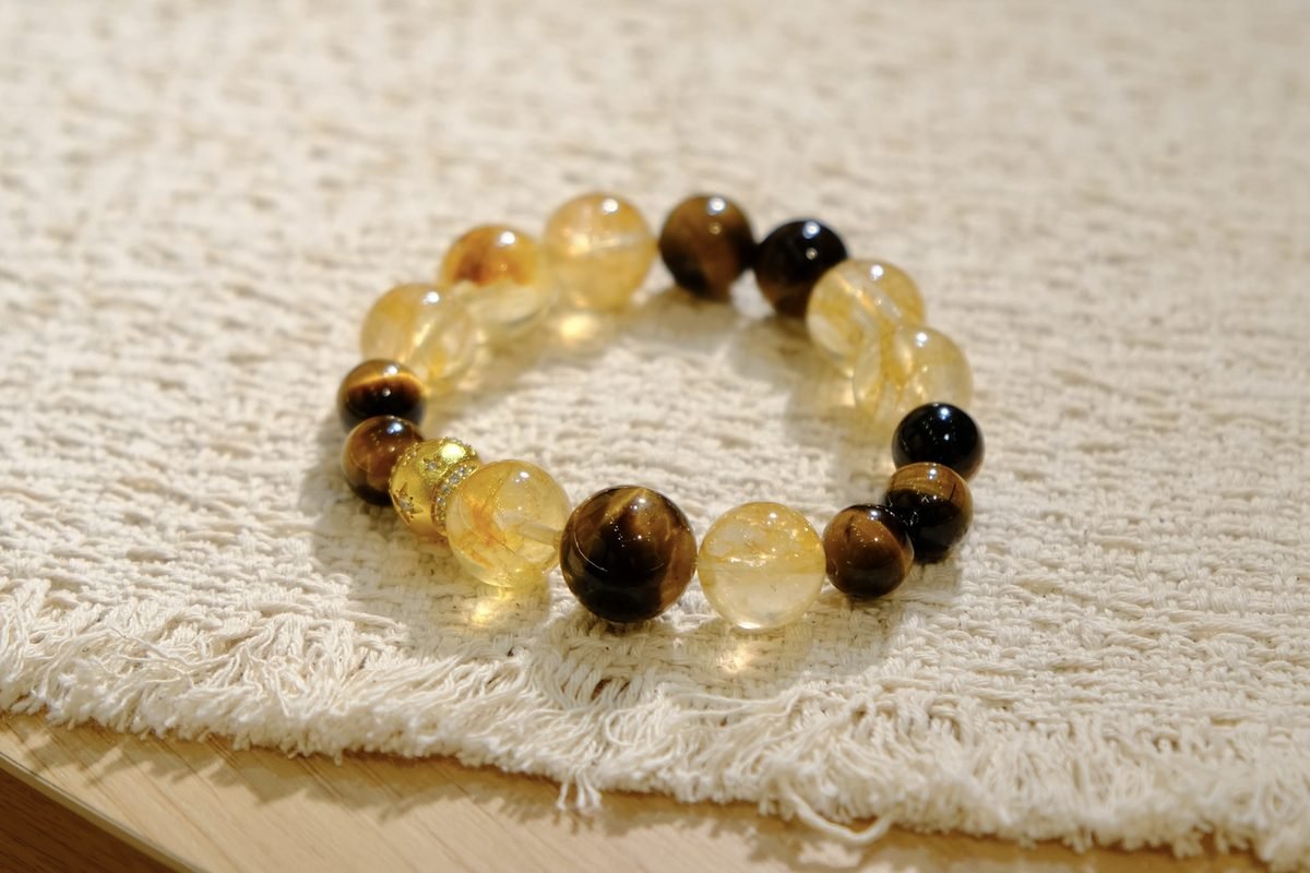 13mm Citrine Bracelet with Tiger Eye - Image 2