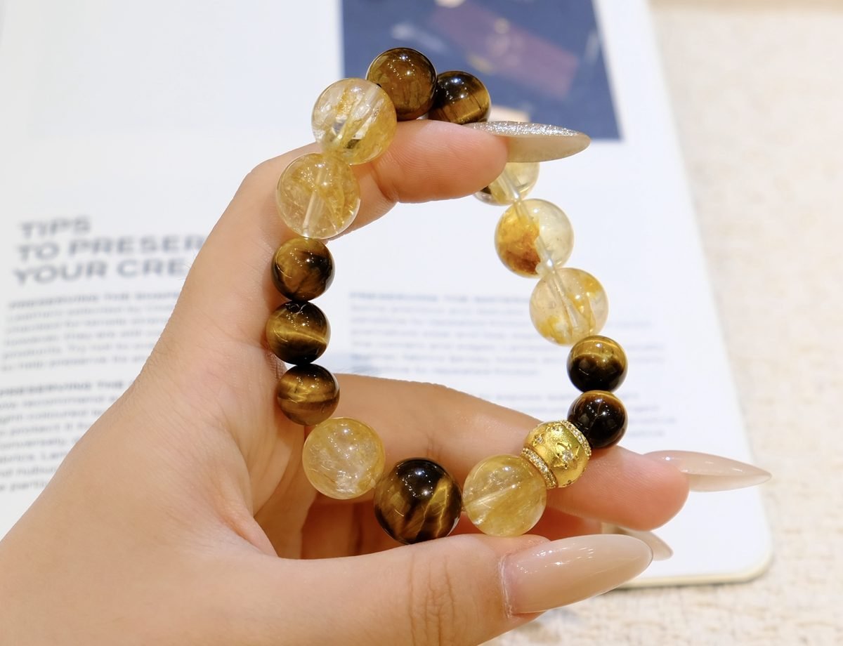 13mm Citrine Bracelet with Tiger Eye - Image 4