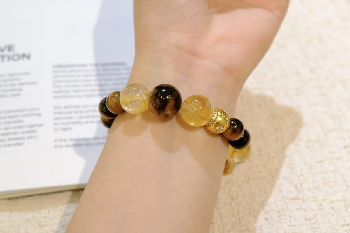 13mm Citrine Bracelet with Tiger Eye - Image 5