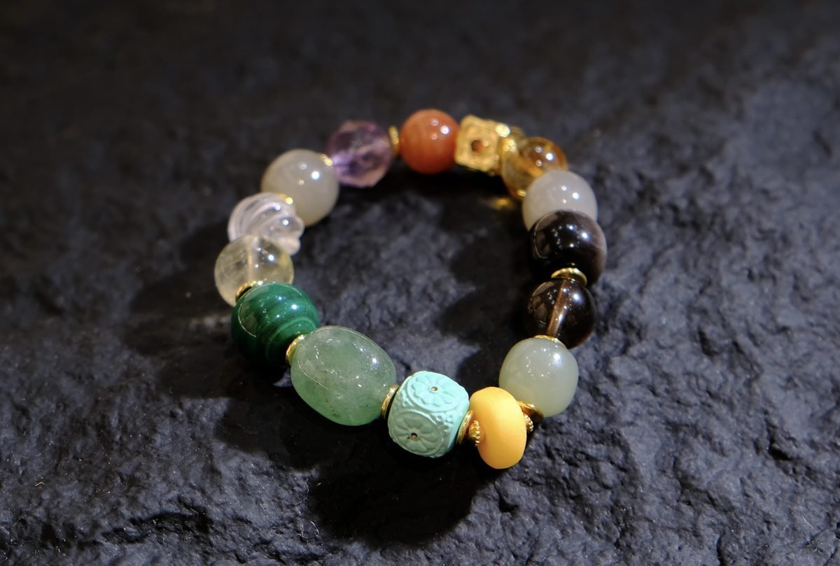 13mm 7 Chakra Balancing Bracelet with Jade