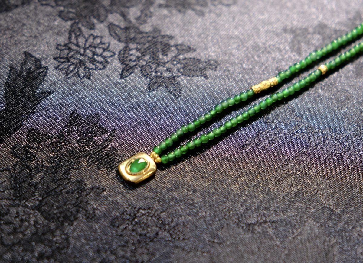2.5mm 7 Chakra Balancing Necklace with Jade
