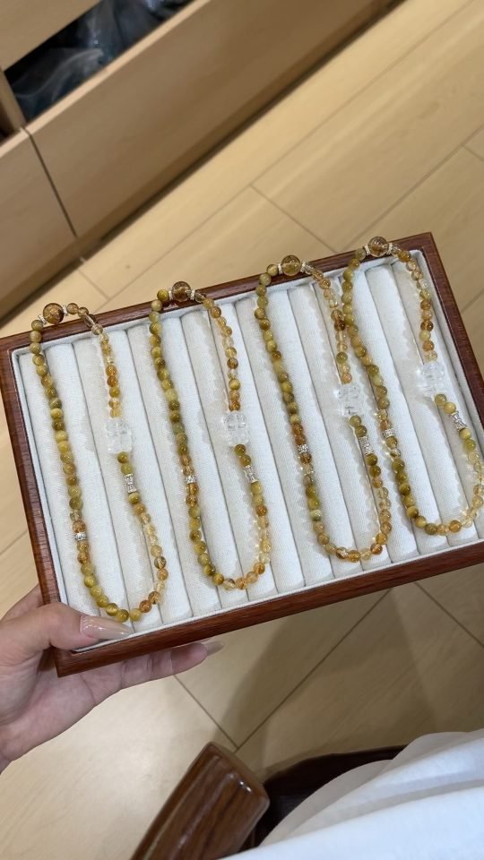 Citrine Bracelet with Clear Quartz & Tiger Eye — Ref. 00381
