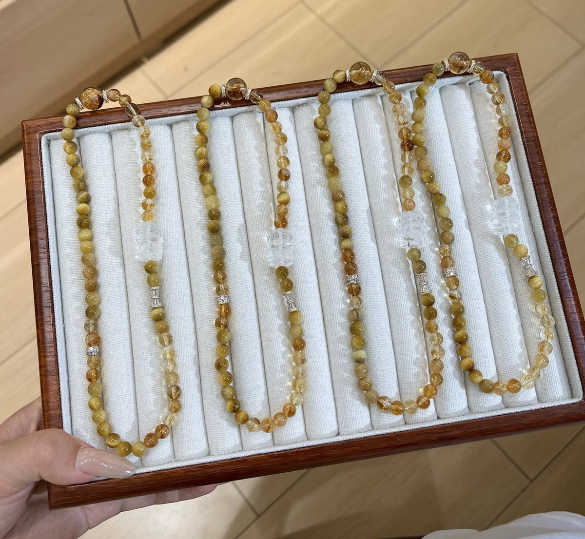 6mm Citrine Bracelet with Tiger Eye — Ref. 00382