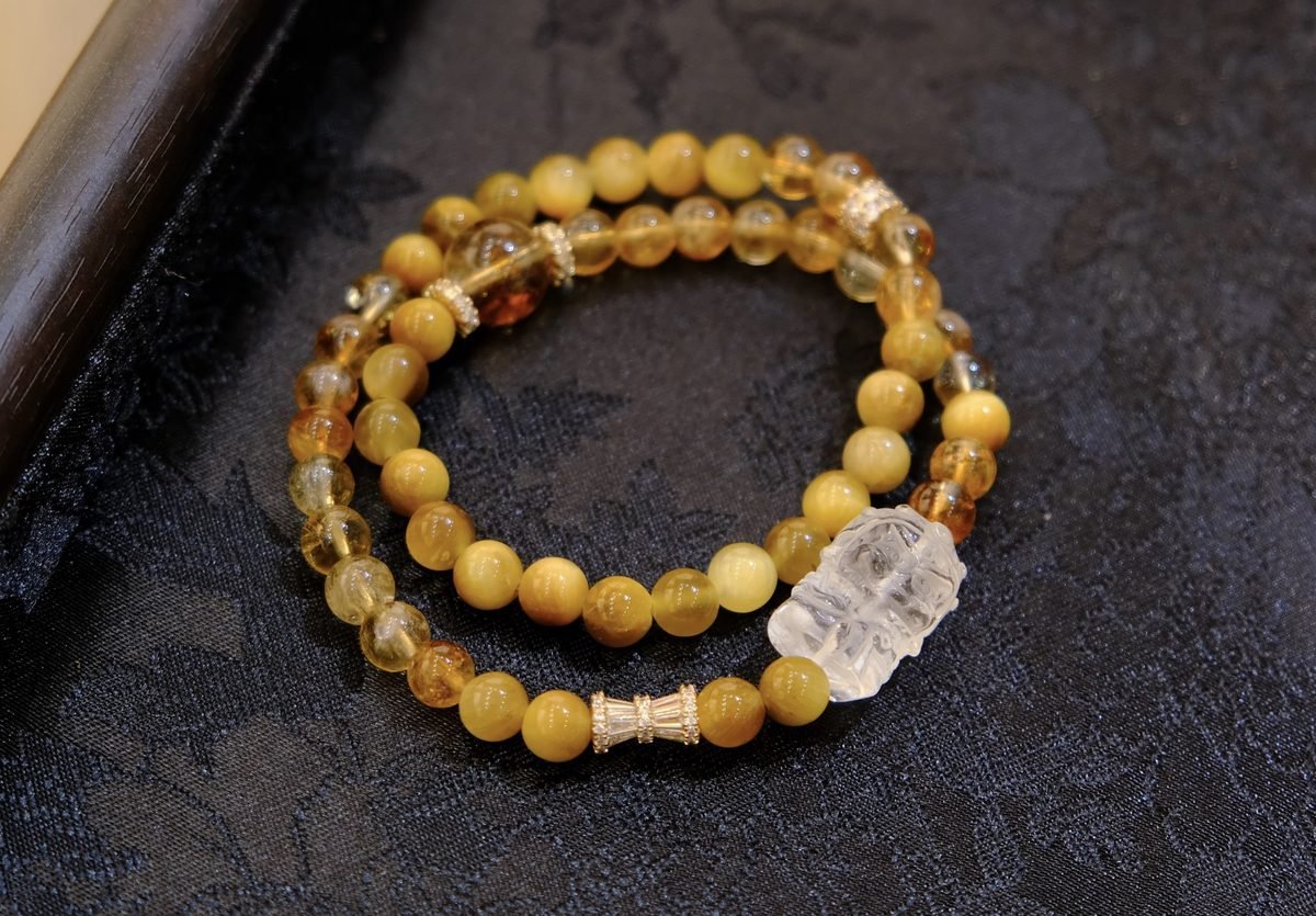 6mm Citrine Bracelet with Tiger Eye — Ref. 00382 - Image 5