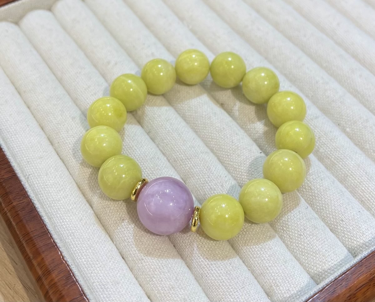 13mm Amethyst Bracelet with Kunzite — Ref. 00400
