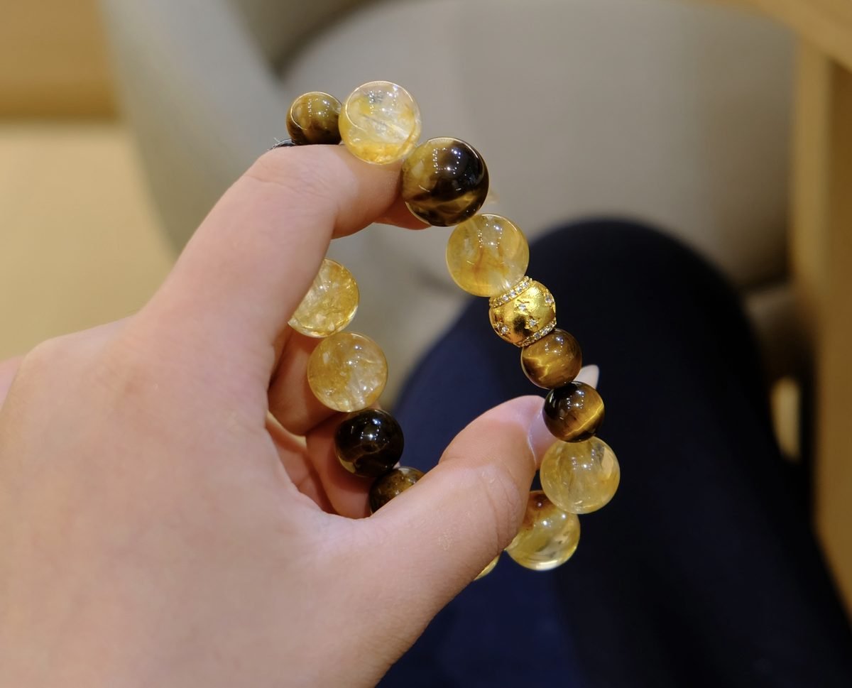 14mm Citrine Bracelet with Tiger Eye — Ref. 00414 - Image 4