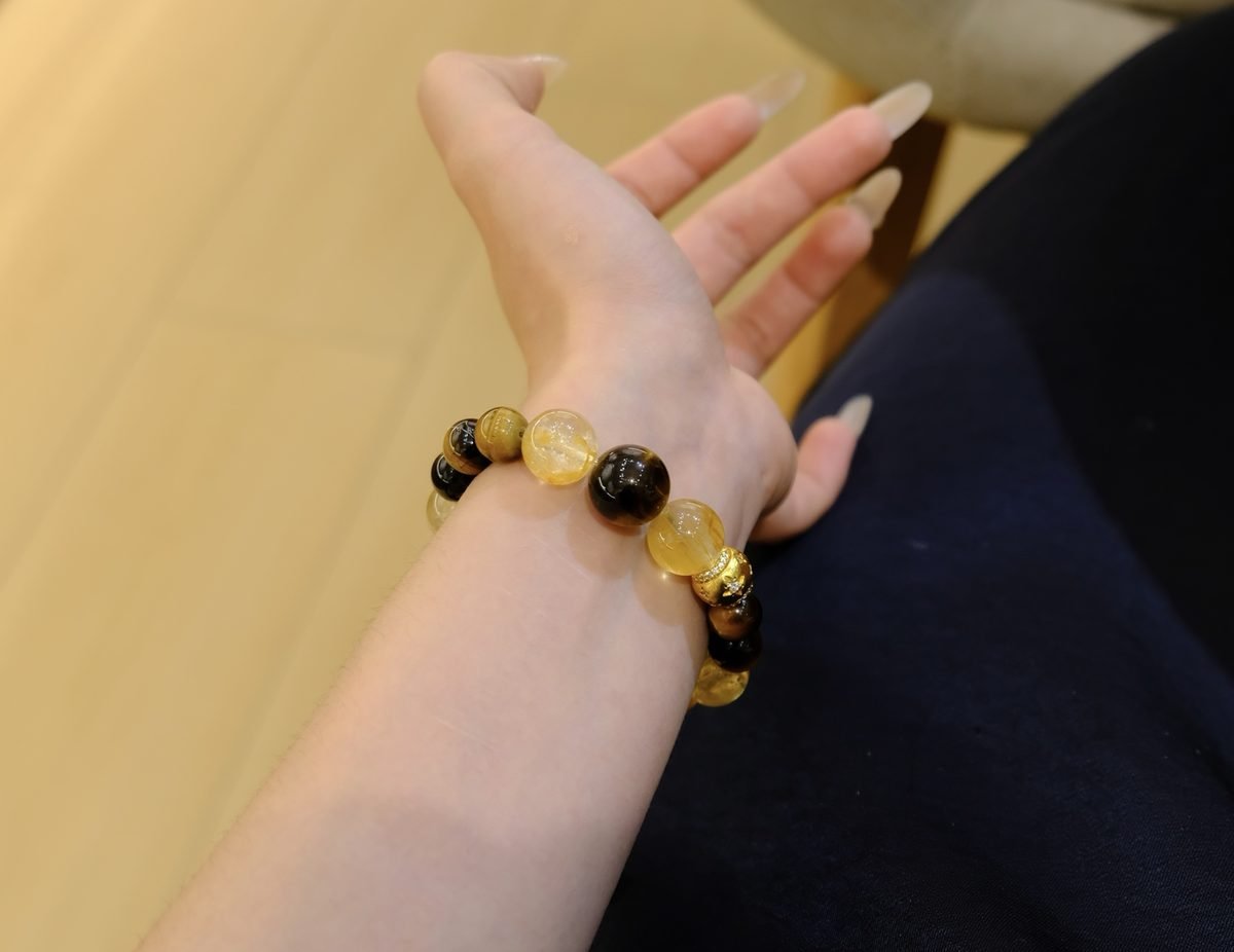 14mm Citrine Bracelet with Tiger Eye — Ref. 00414 - Image 5