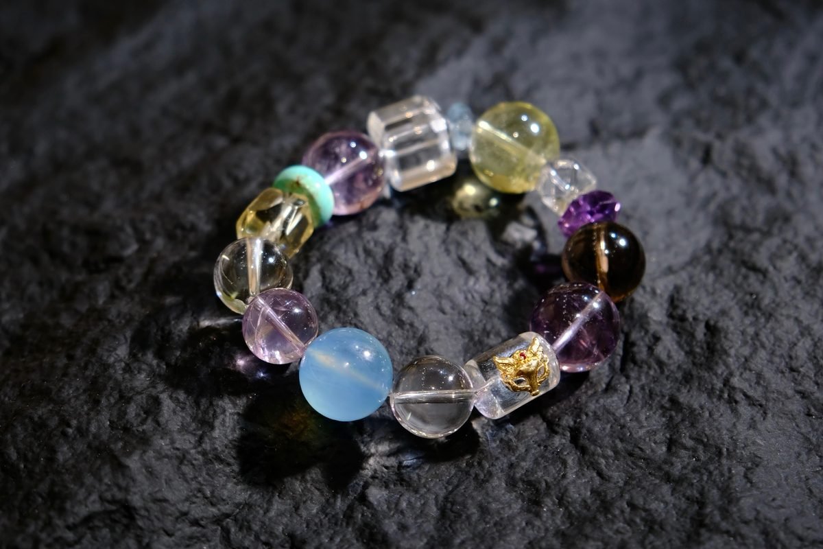 Citrine Square-Cut Bracelet with Amethyst & Aquamarine