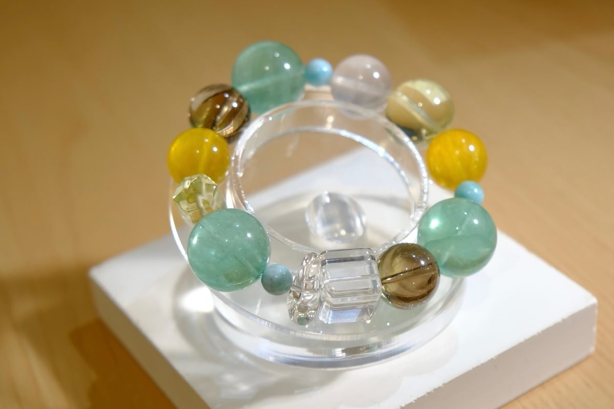 18mm 7 Chakra Balancing Bracelet with Rose Quartz & Citrine