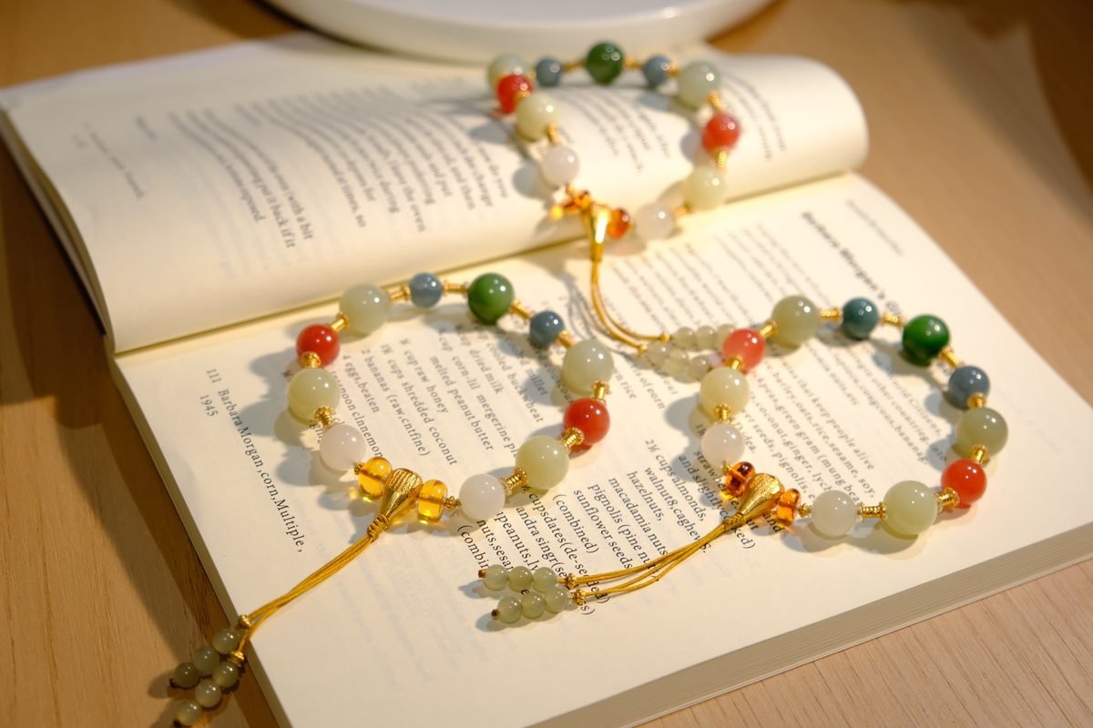 12mm 7 Chakra Balancing Bracelet with Red Agate & Jade