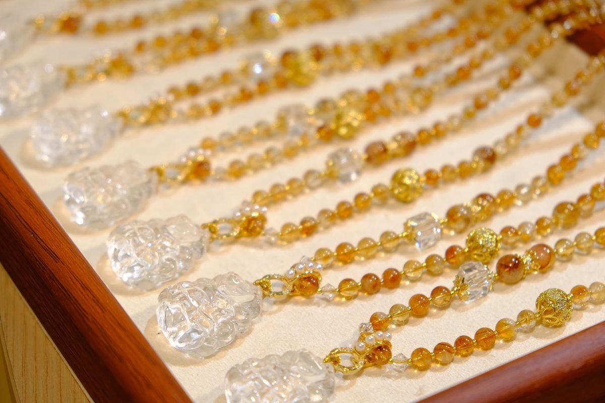 Citrine Bracelet with Clear Quartz — Ref. 00576