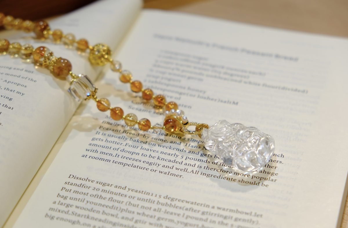 Citrine Bracelet with Clear Quartz — Ref. 00576 - Image 4