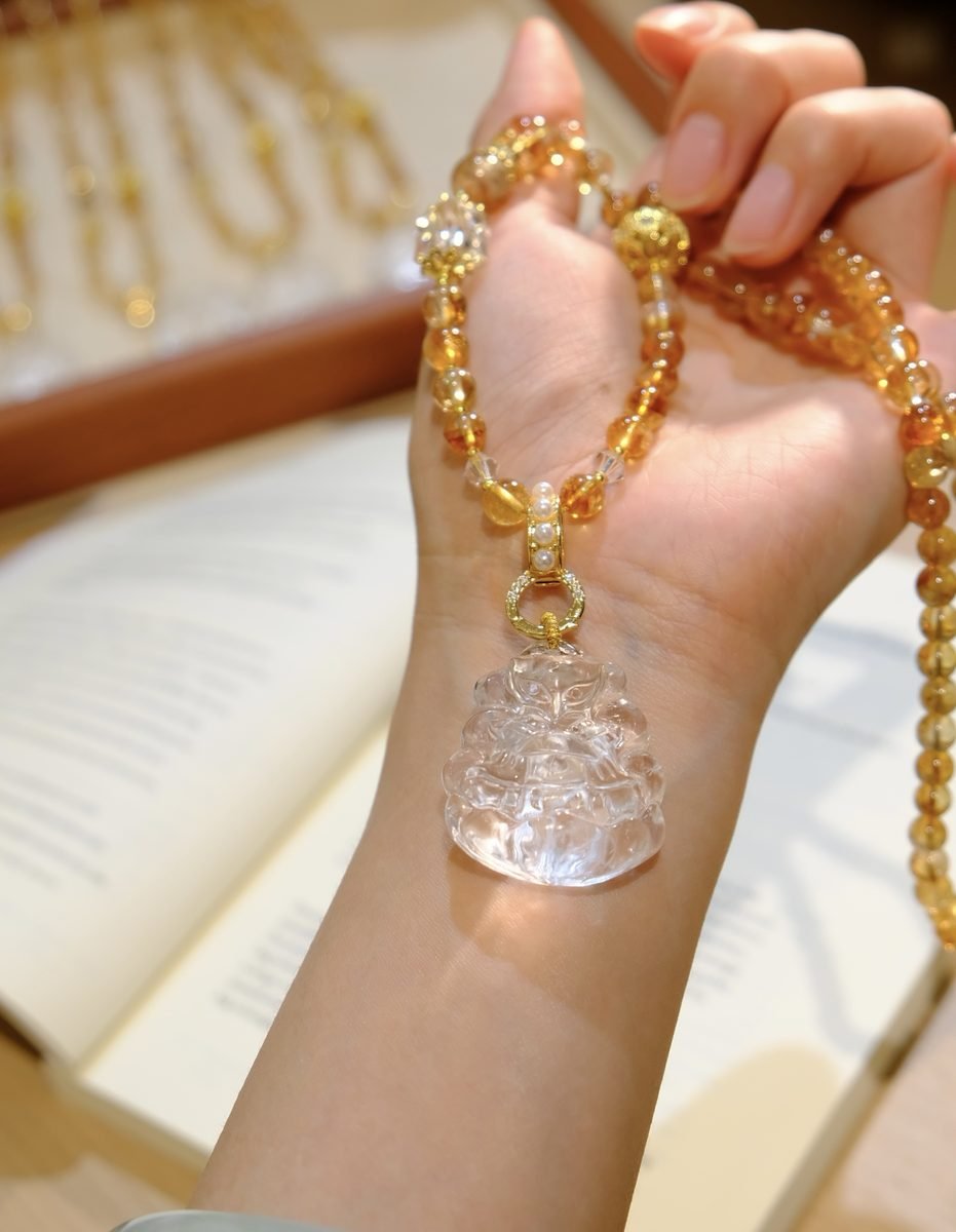 Citrine Bracelet with Clear Quartz — Ref. 00576 - Image 7