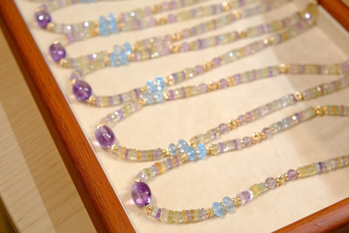 Amethyst Baroque Necklace with Topaz