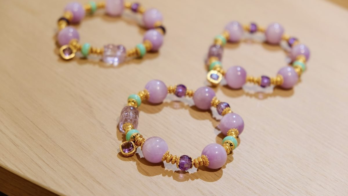 12mm Amethyst Faceted Bracelet with Citrine & Kunzite