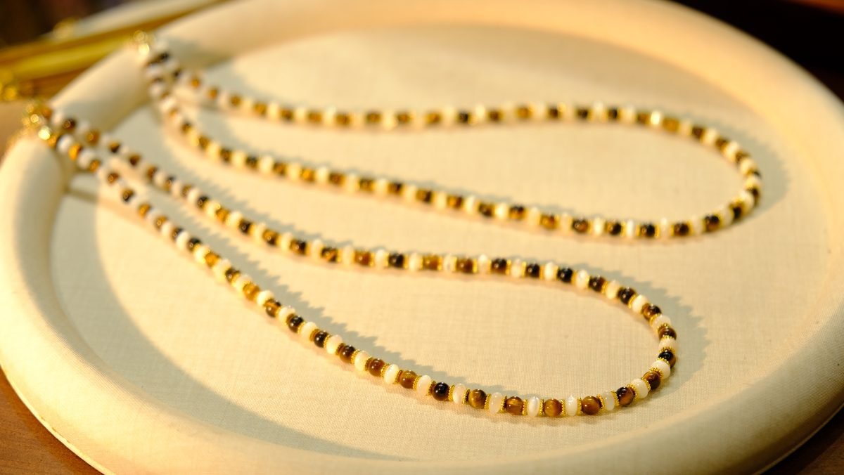 5mm Citrine Necklace with Tiger Eye