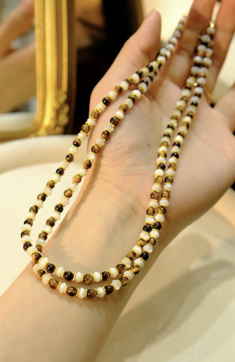 5mm Citrine Necklace with Tiger Eye - Image 3