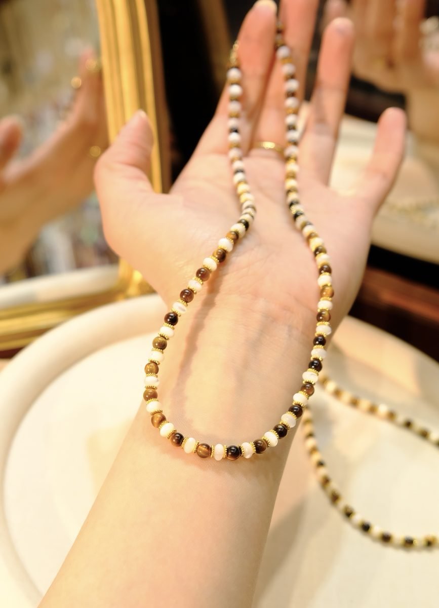 5mm Citrine Necklace with Tiger Eye - Image 4