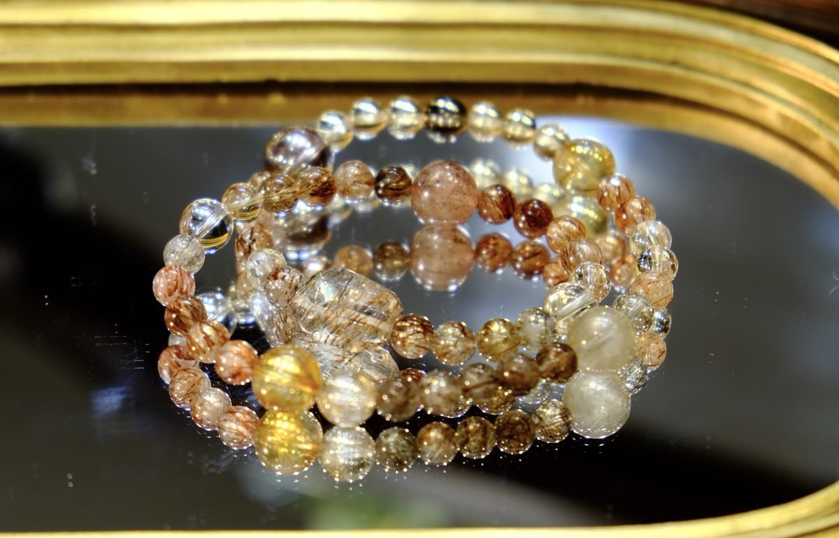 5mm Citrine Bracelet with Rutilated Quartz