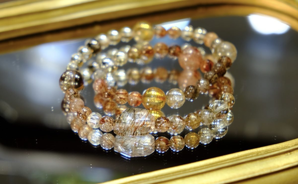 5mm Citrine Bracelet with Rutilated Quartz - Image 2