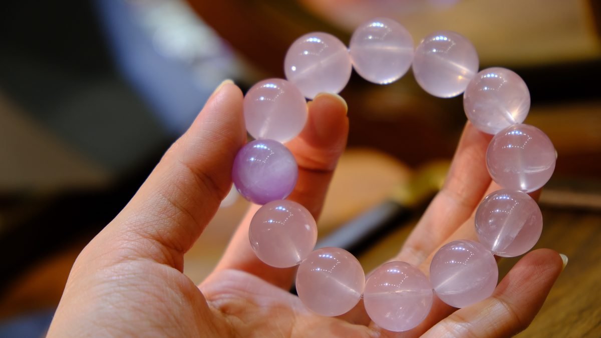 17.2mm Rose Quartz Bracelet with Kunzite