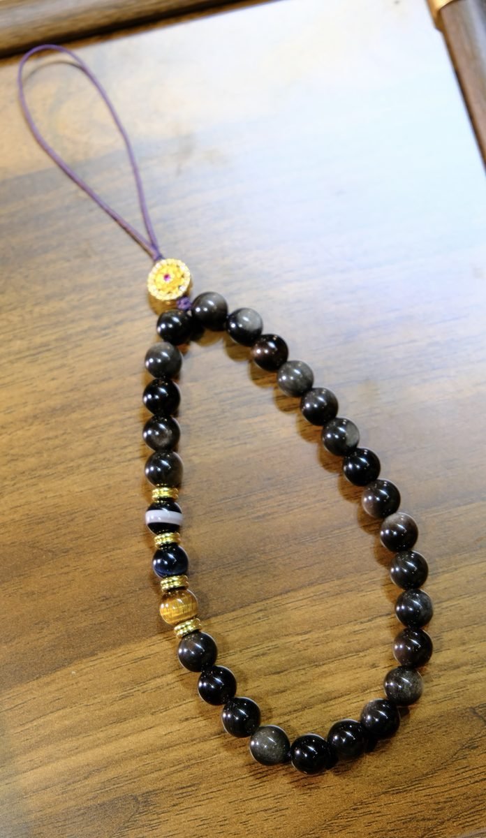 Black Obsidian Bracelet with Tiger Eye — Ref. 00721 - Image 4