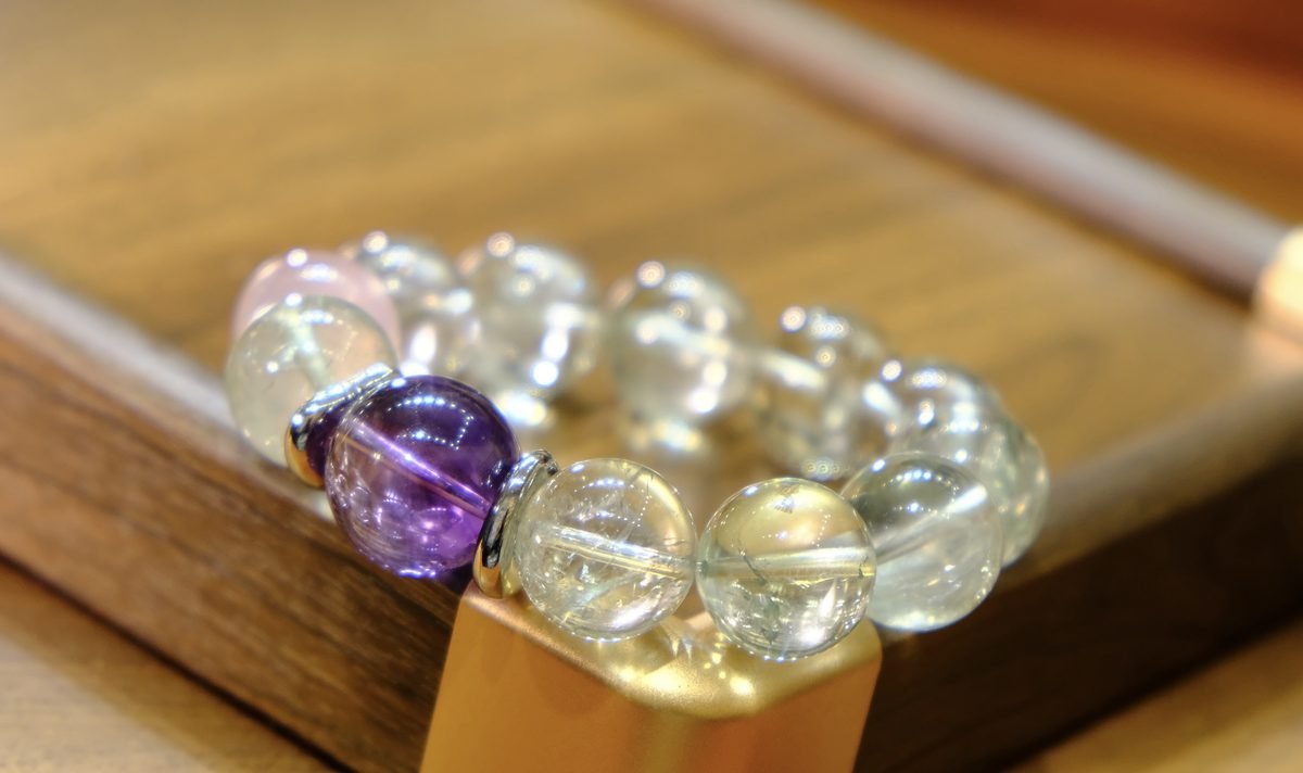 18mm Amethyst Bracelet with Rose Quartz