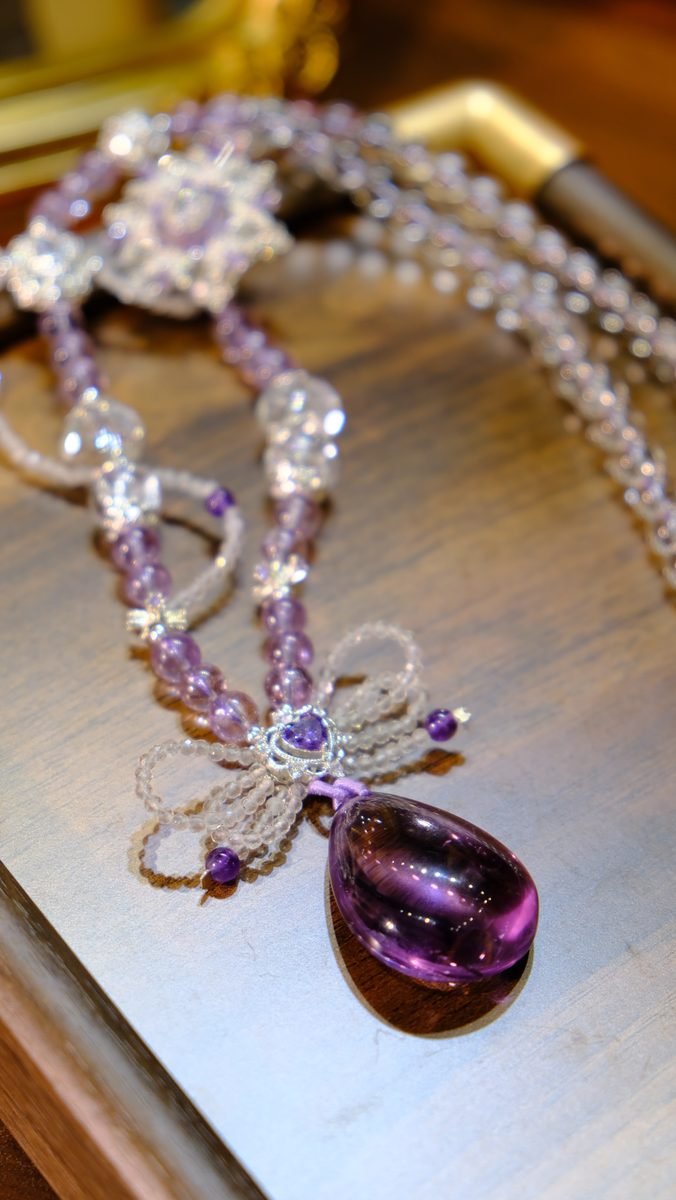Amethyst Necklace with Clear Quartz — Ref. 00732