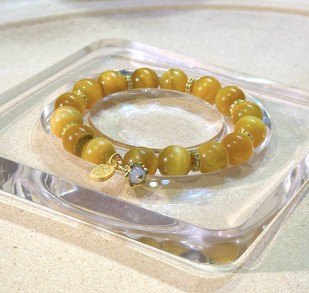 10mm Citrine Nugget Bead Strand with Tiger Eye