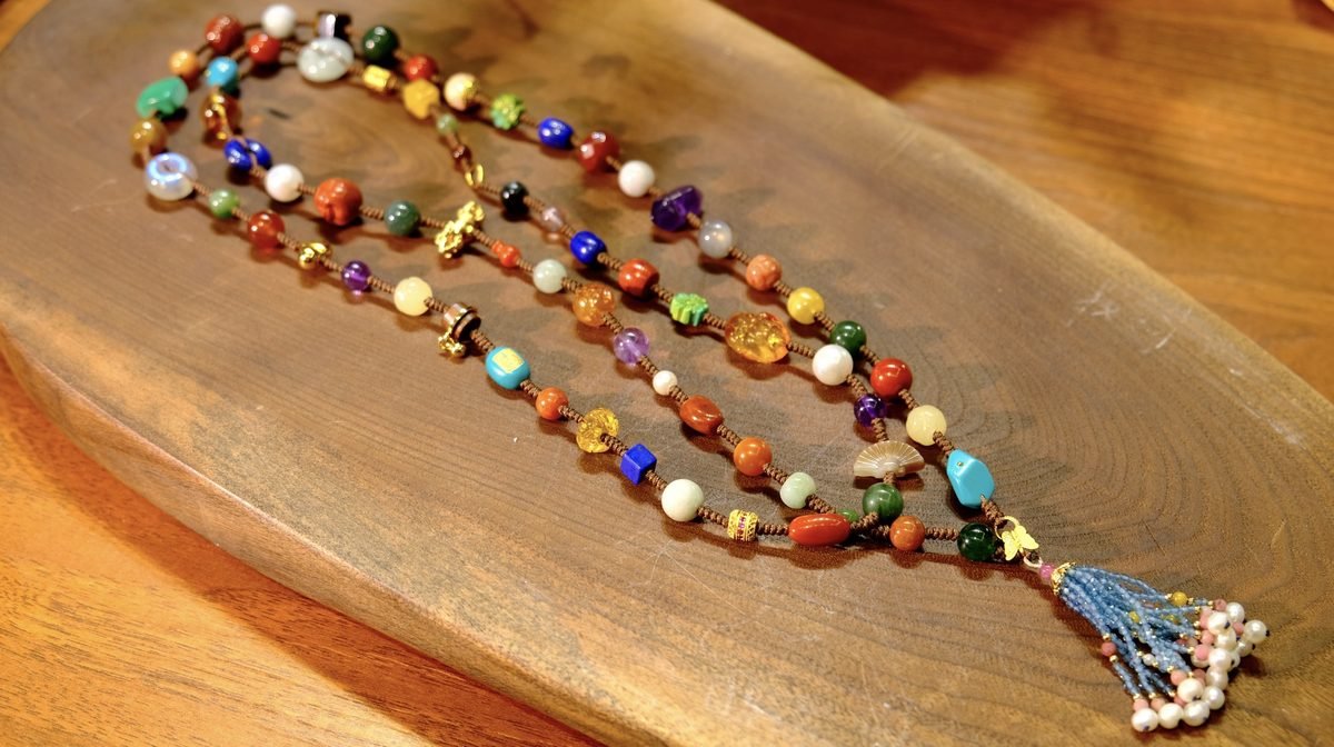 10mm 7 Chakra Balancing Necklace with Red Agate & Amber