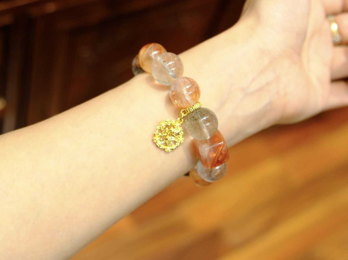 15mm Citrine Bracelet with Green Phantom Quartz - Image 4