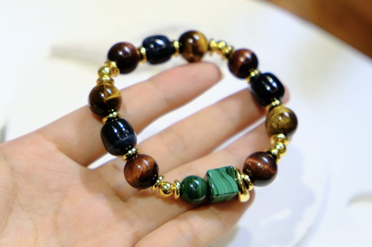 12mm Citrine Bracelet with Tiger Eye & Malachite - Image 3